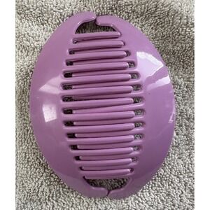 Vintage GOODY TZERS Hair Cincher Comb Banana Clip 4.5 inch 1980s Purple